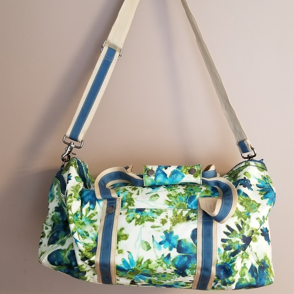 J Jill floral Coated Canvas Travel Weekend Bag